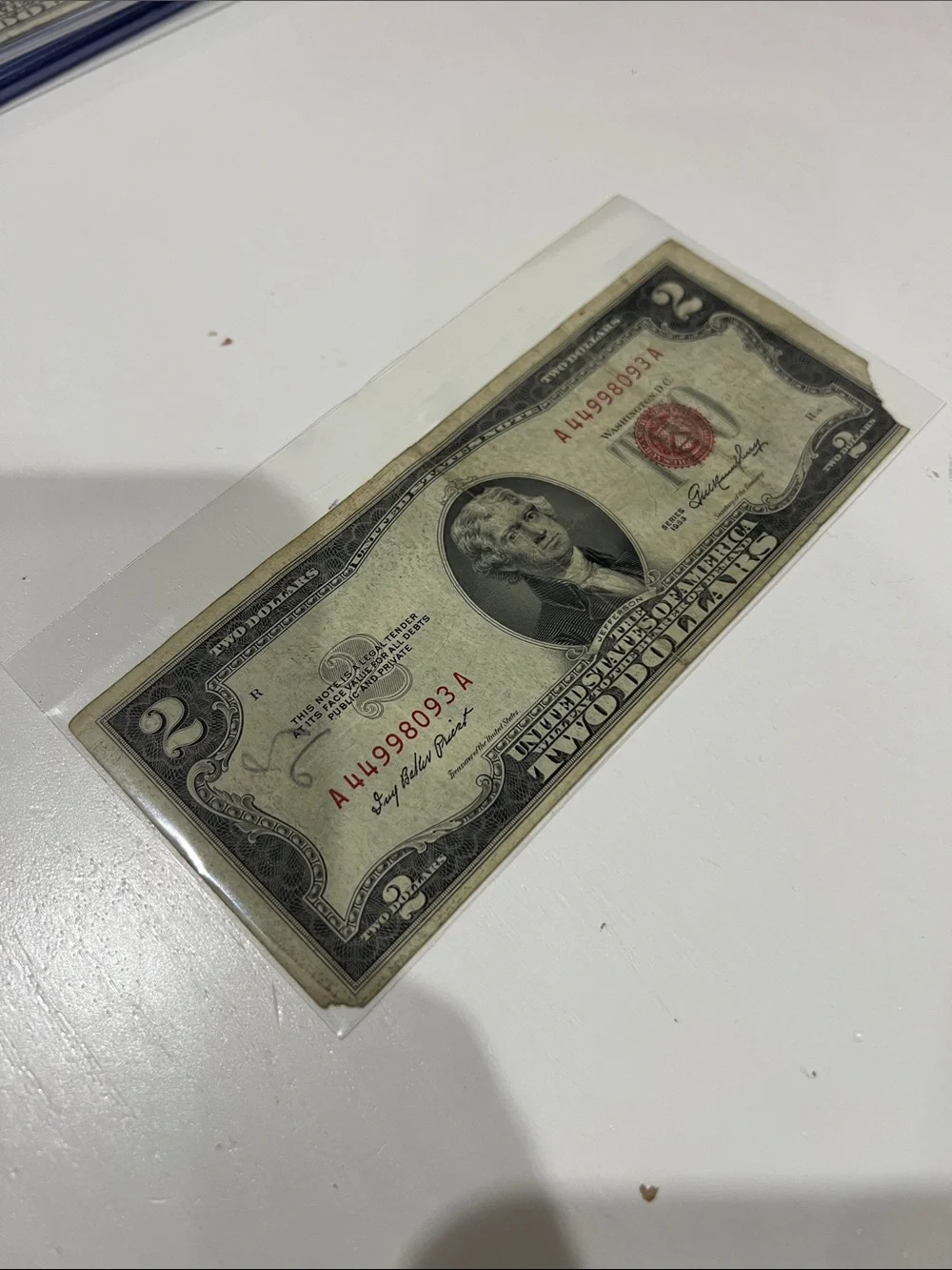 1953 2 dollar bill - Red Seal 2 Dollar Bill
